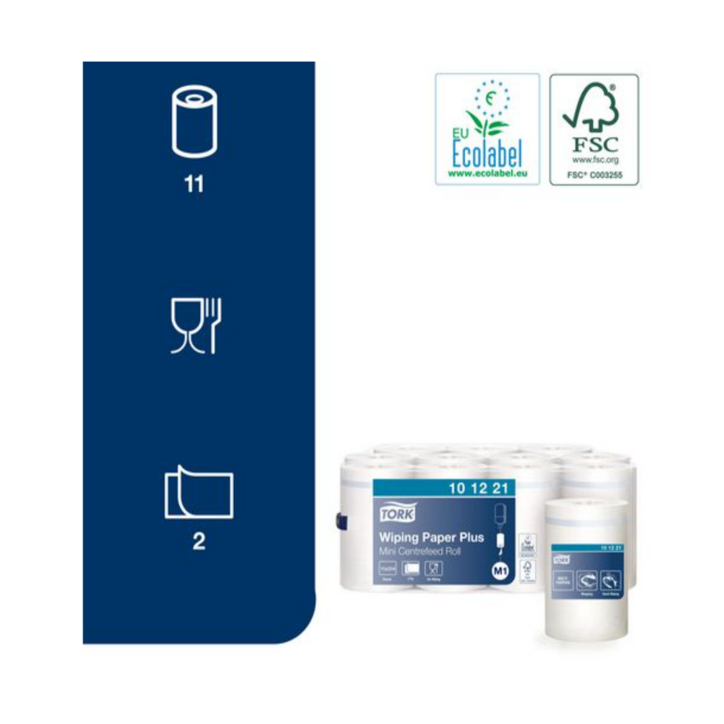 TORK Plus 2L Tørkerull til M1 (75m - 11 stk)