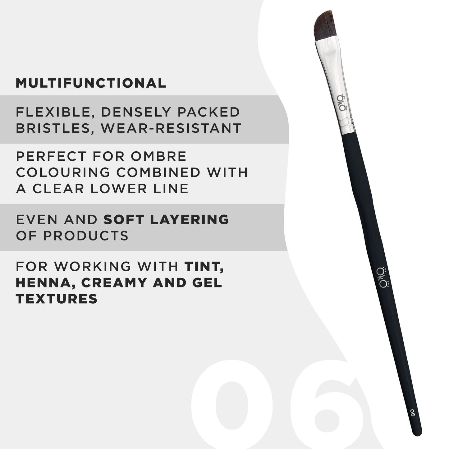 OkO - Soft Large Angled Brush #6 BLACK EDITION