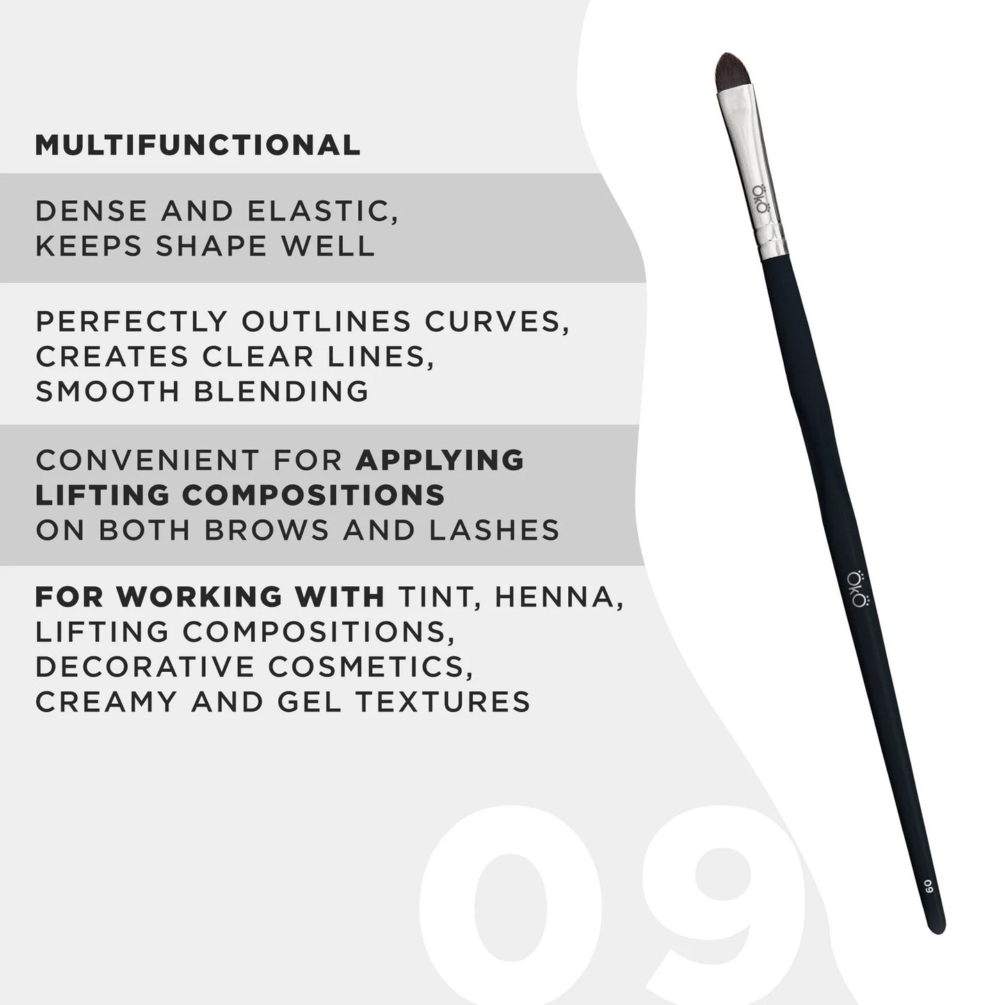 OkO - Tongue-Shaped Brush #9 BLACK EDITION