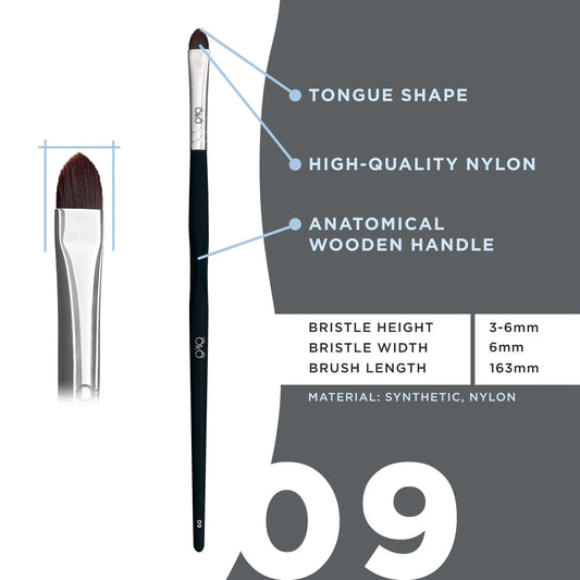 OkO - Tongue-Shaped Brush #9 BLACK EDITION