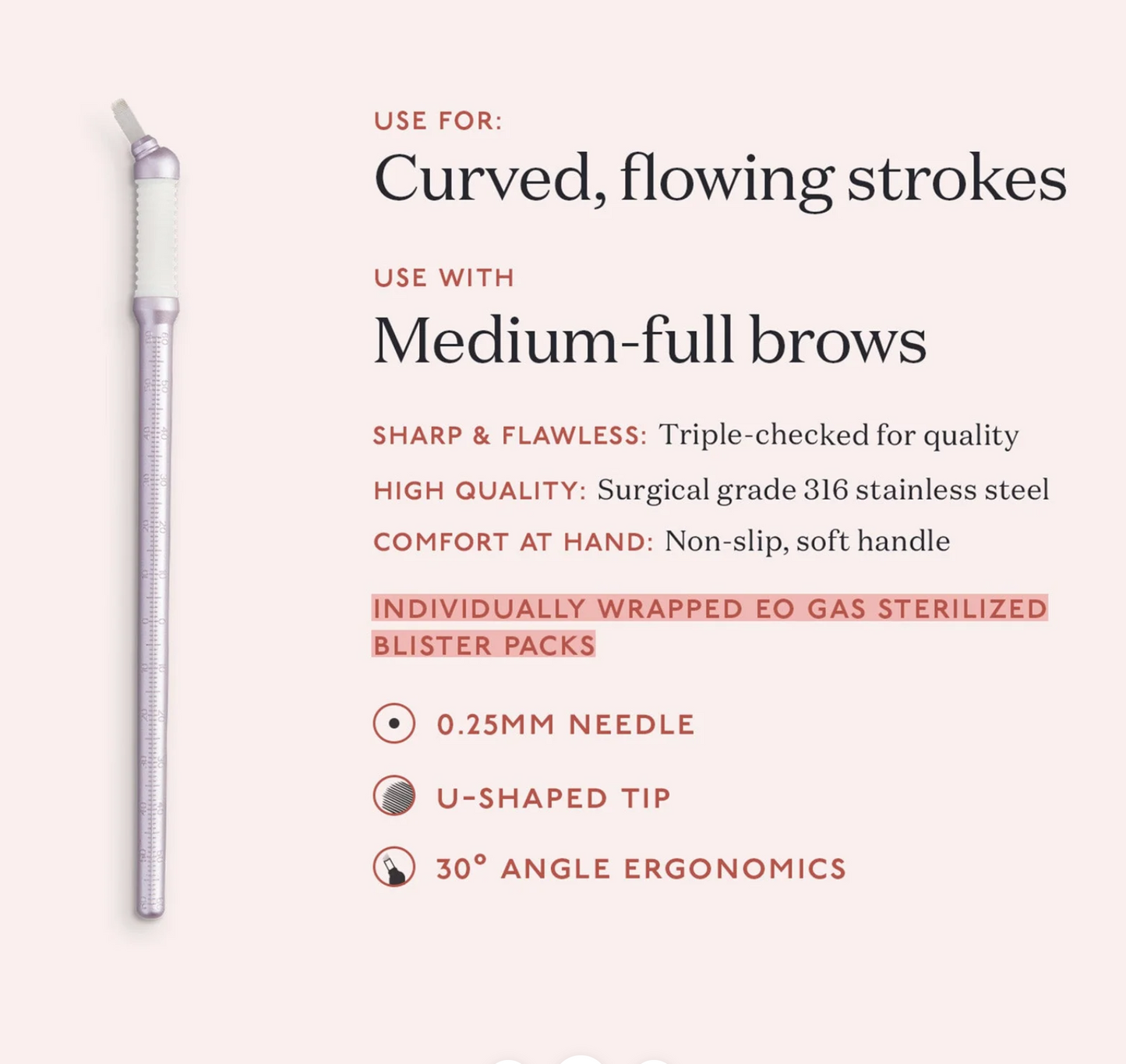 Tina Davies Microblades - U Needle - Eske med 10 Microblades