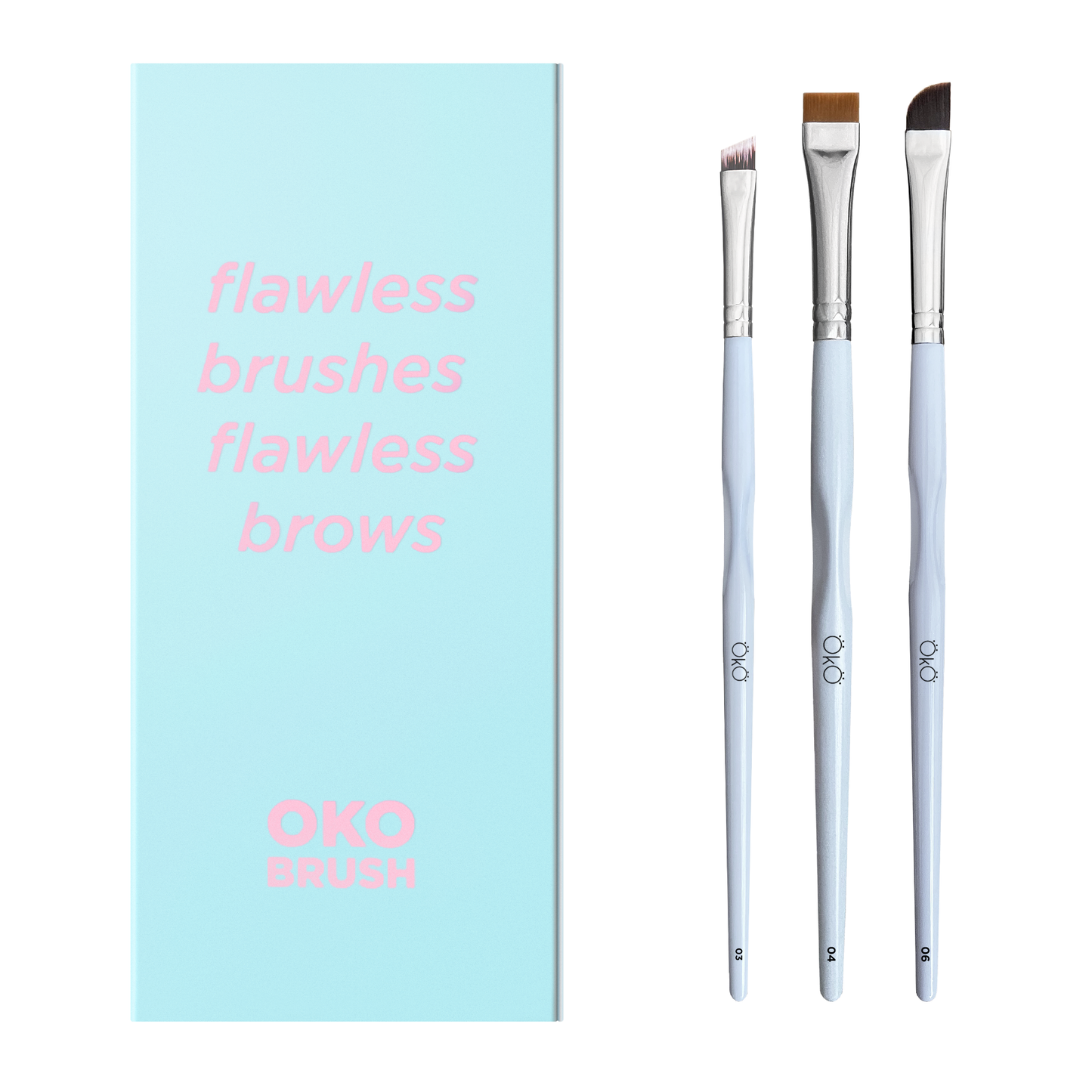 OkO "Flawless Brushes Flawless Brows" Brush Set (3 stk)