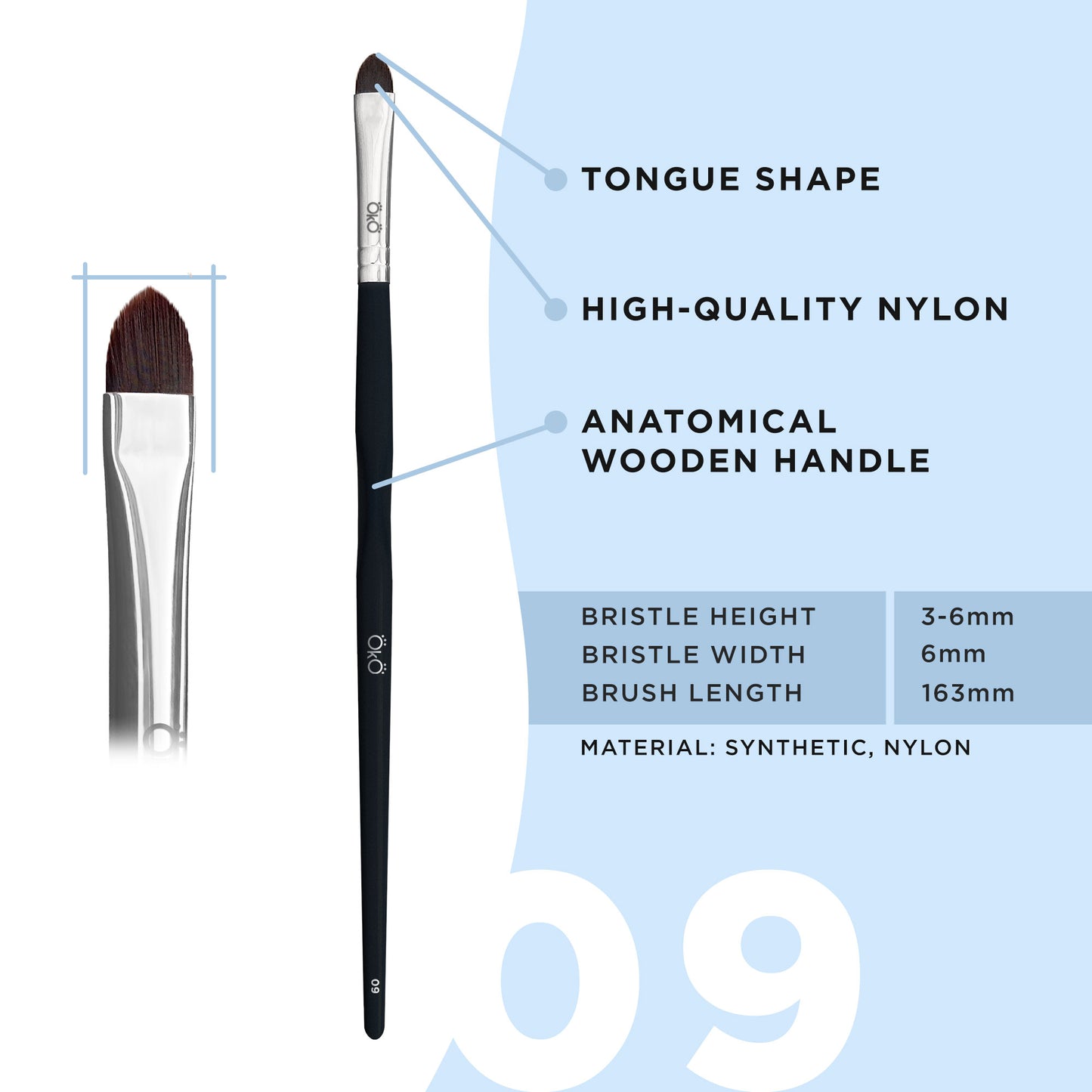 OkO - Tongue-Shaped Brush (#9)