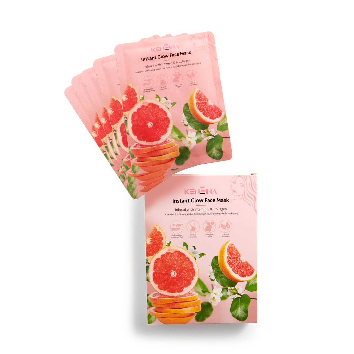 Kenzina Instant Glow Face Mask - Box of 5