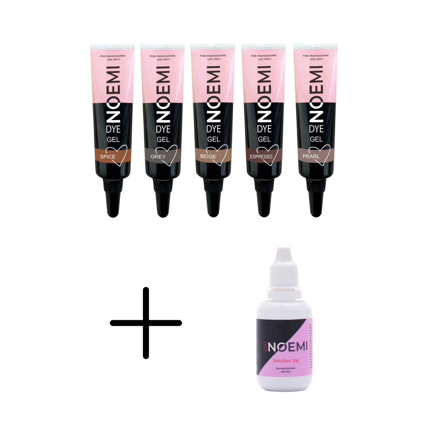 Noemi Gel Dye Kit med alle farger og gel fargeregulator