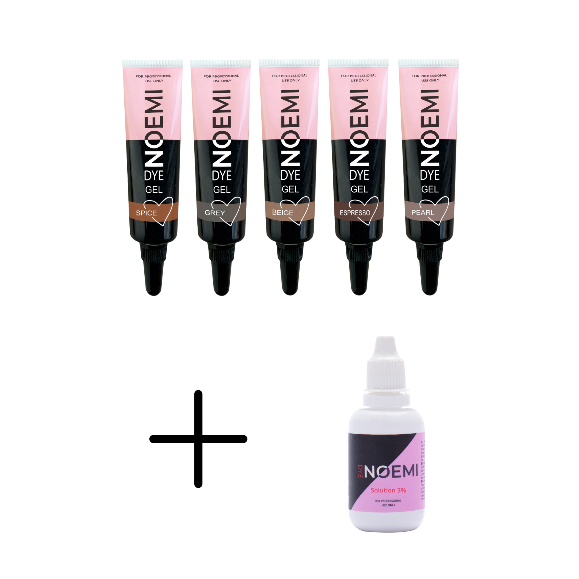 Noemi Gel Dye Kit med alle farger og gel fargeregulator