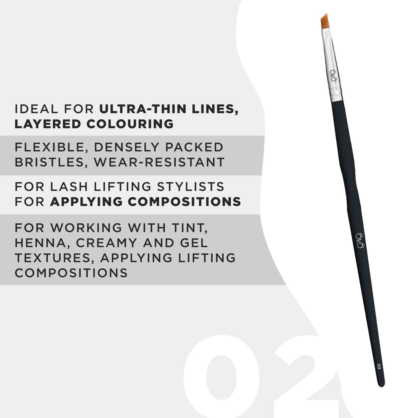 OkO - Mini Angled Brush #2 BLACK EDITION