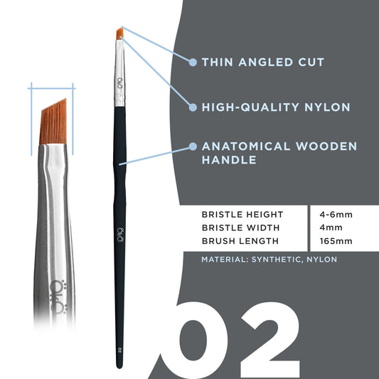 OkO - Mini Angled Brush #2 BLACK EDITION