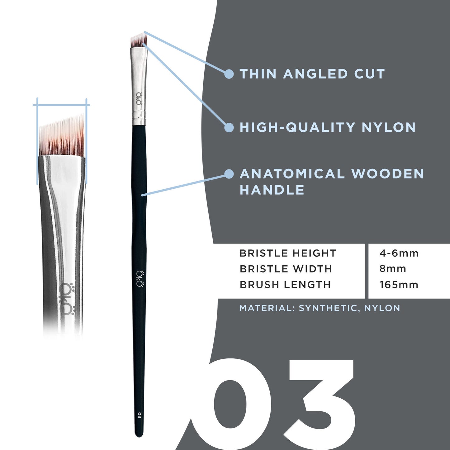 OkO - Angled Brush #3 BLACK EDITION