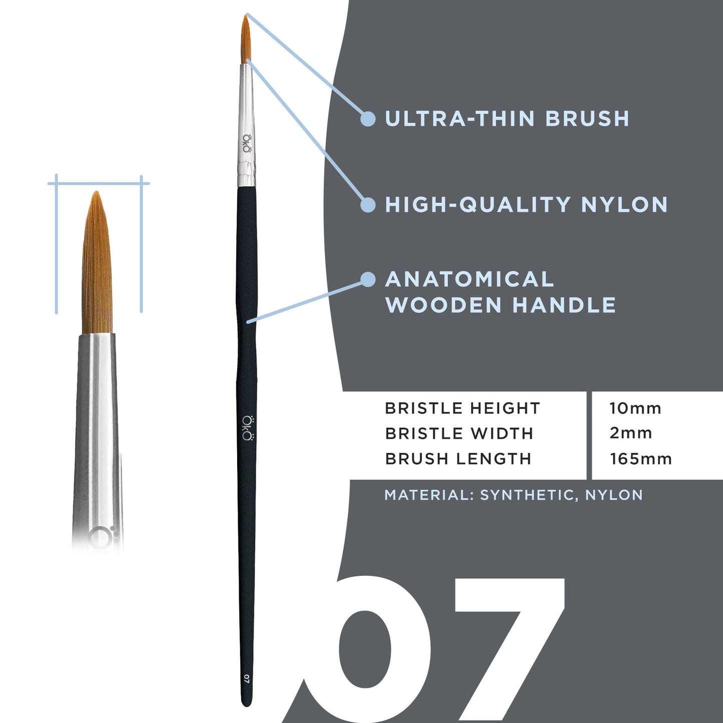OkO - Ultra-Thin Brush #7 BLACK EDITION
