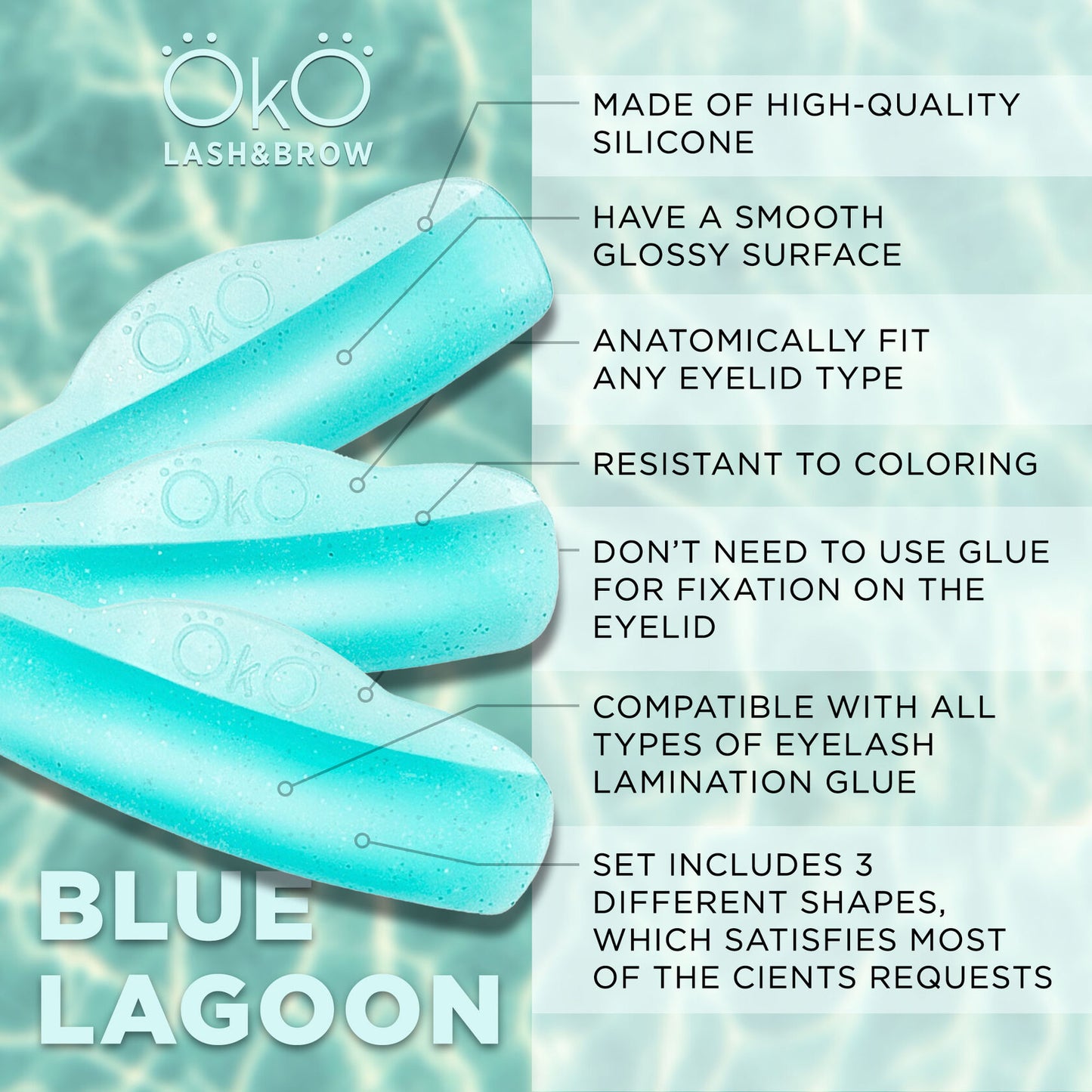 OkO - Lash Lifting Pads Blue Lagoon (3 par)