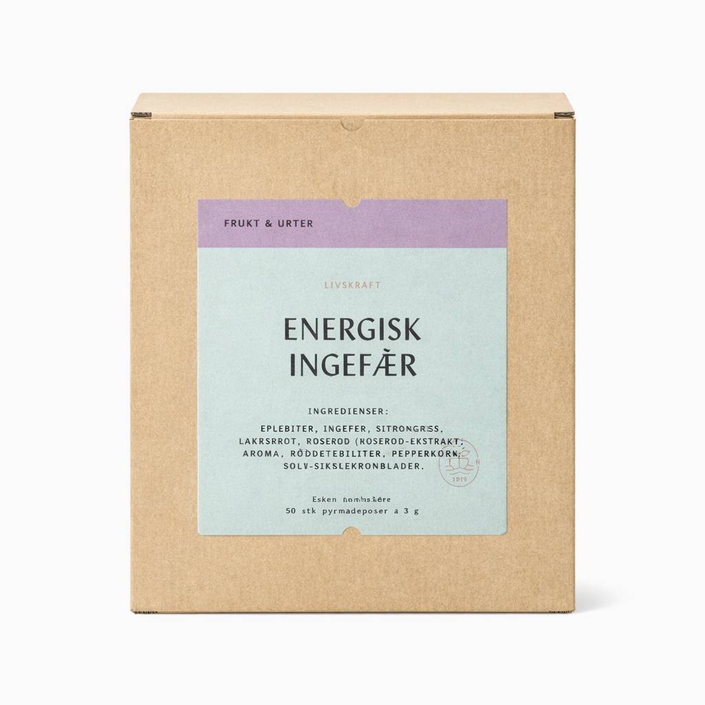 Solberg & Hansen Energisk Ingefær | Koffeinfri te (Grossistforpakning - 50 stk)
